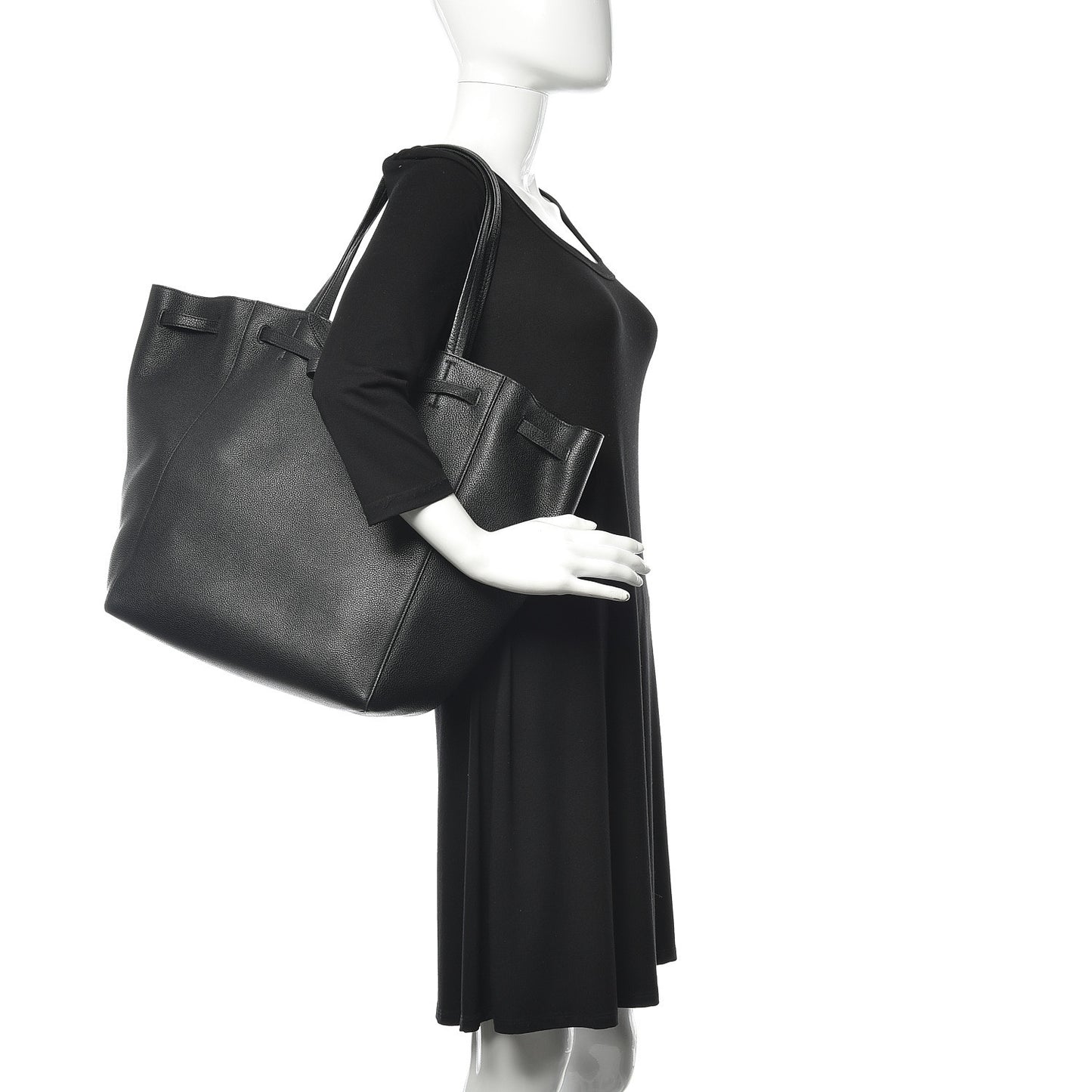 Soft Grained Calfskin Medium Belt Cabas Phantom Black