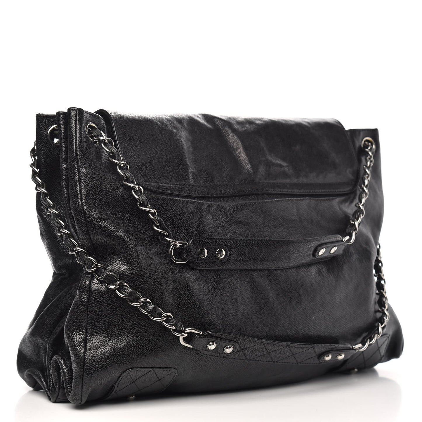 Glazed Caviar Pocket In The City Tote Black