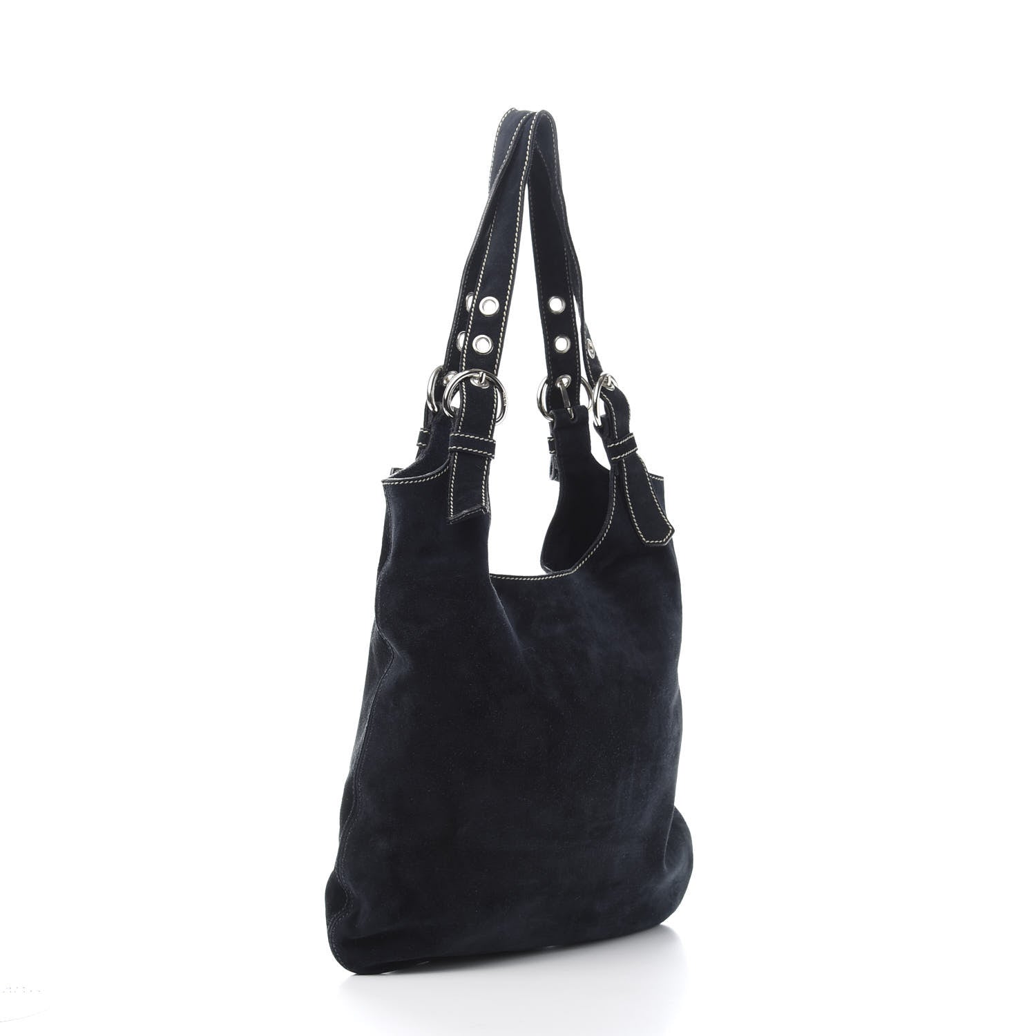Prada Suede Scamosciato Hobo Blue 3 of 10