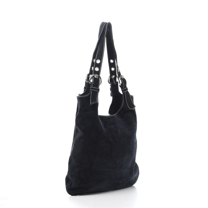 Prada Suede Scamosciato Hobo Blue 3 of 10