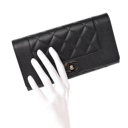 Chanel Caviar Quilted Mademoiselle Vintage Flap Wallet Black 2 of 9