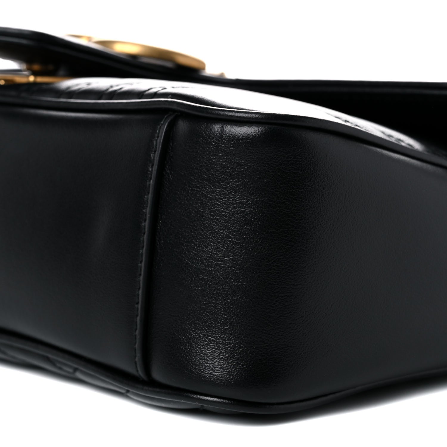 Gucci Calfskin Matelasse Small GG Marmont Shoulder Bag Black 9 of 15