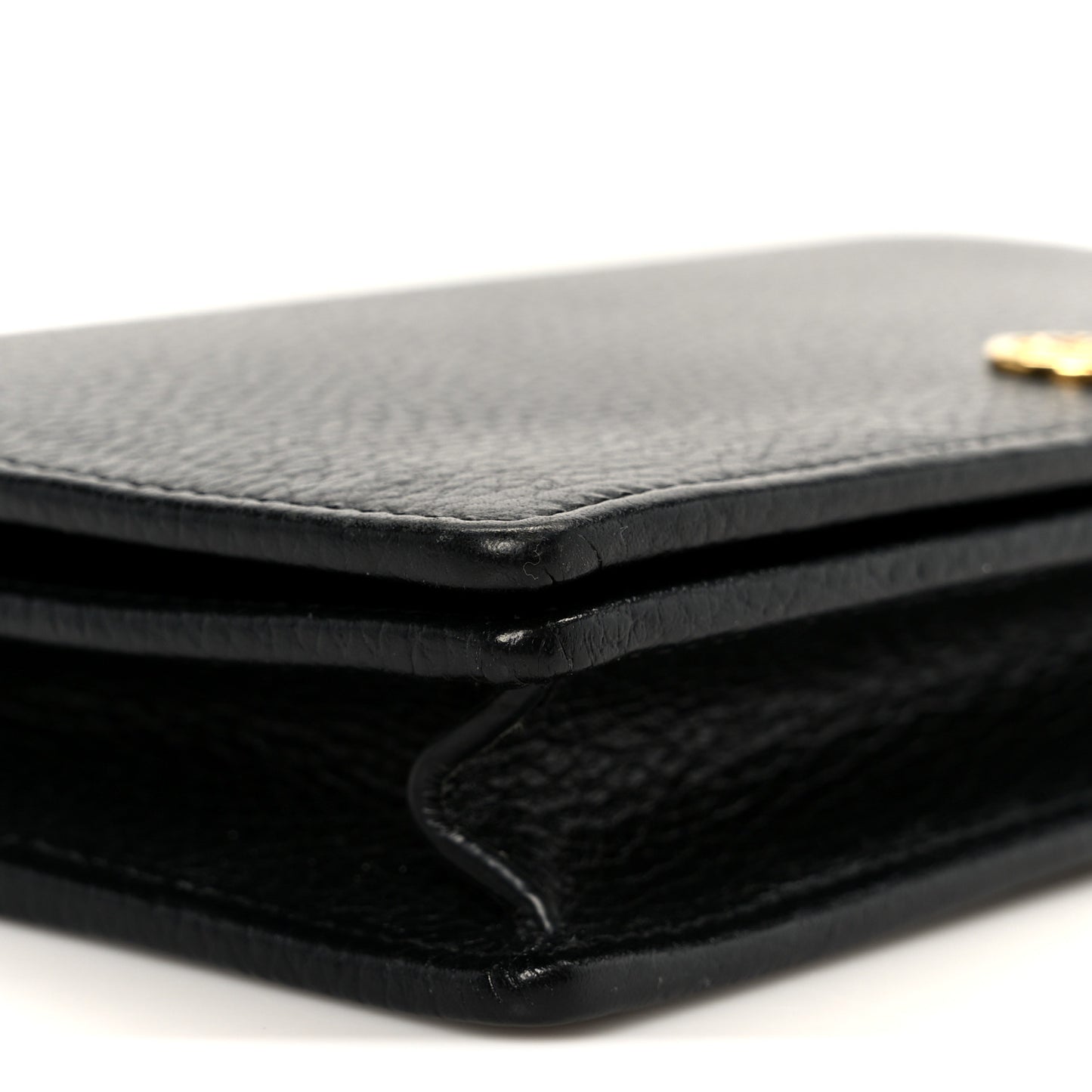 Calfskin Mini GG Marmont Chain Wallet Black