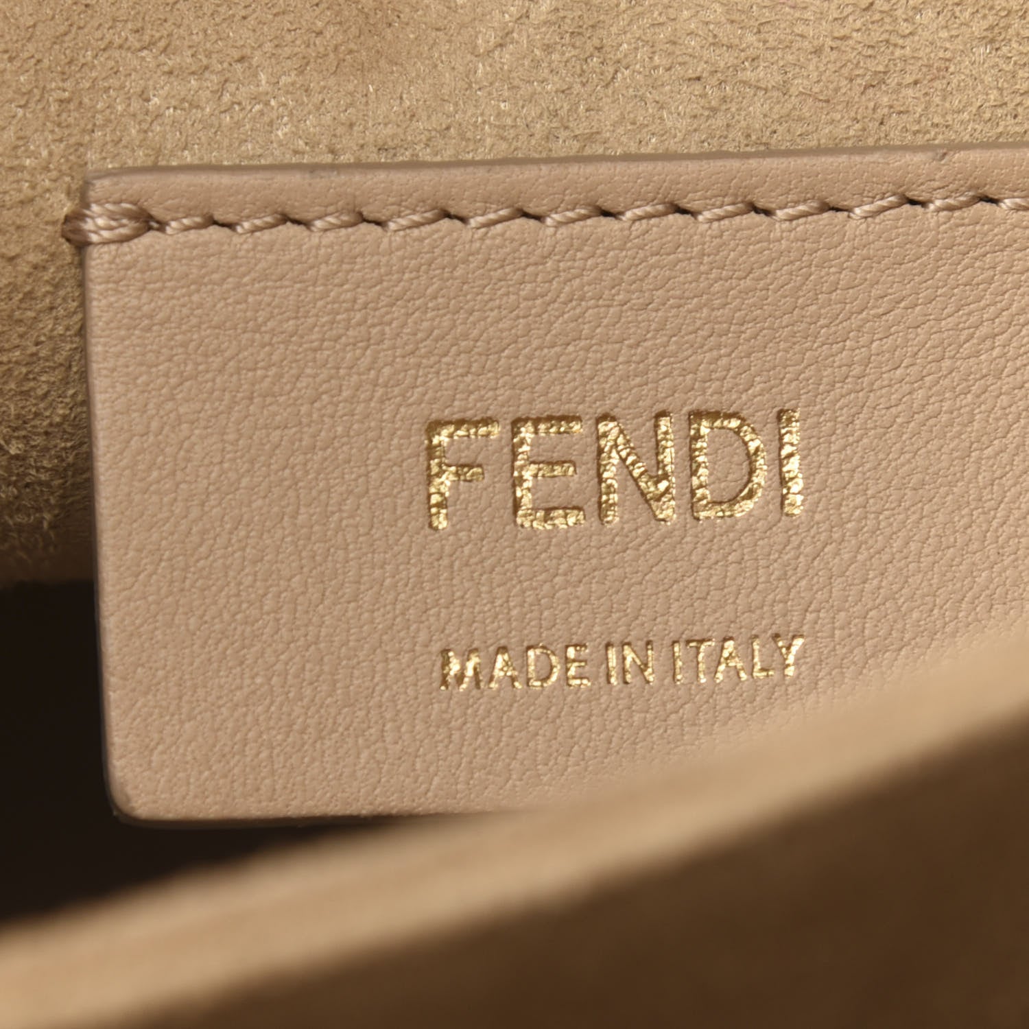 Fendi Vitello Liberty FF 1974 Embossed Kan I Shoulder Bag Tortora 8 of 9