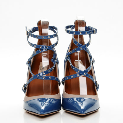Valentino Garavani Patent Love Latch 100mm Pumps 36 Indaco Poudre 2 of 8