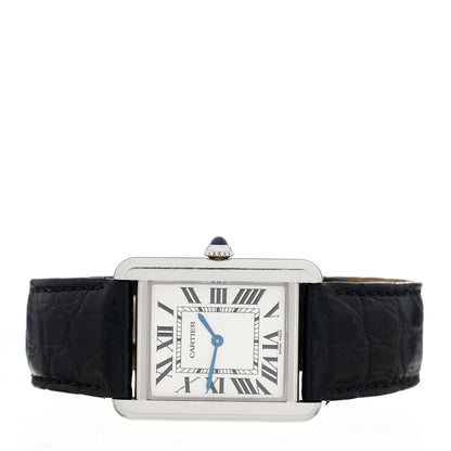 Cartier Stainless Steel Alligator 24mm Tank Solo Quartz Watch 2 of 5