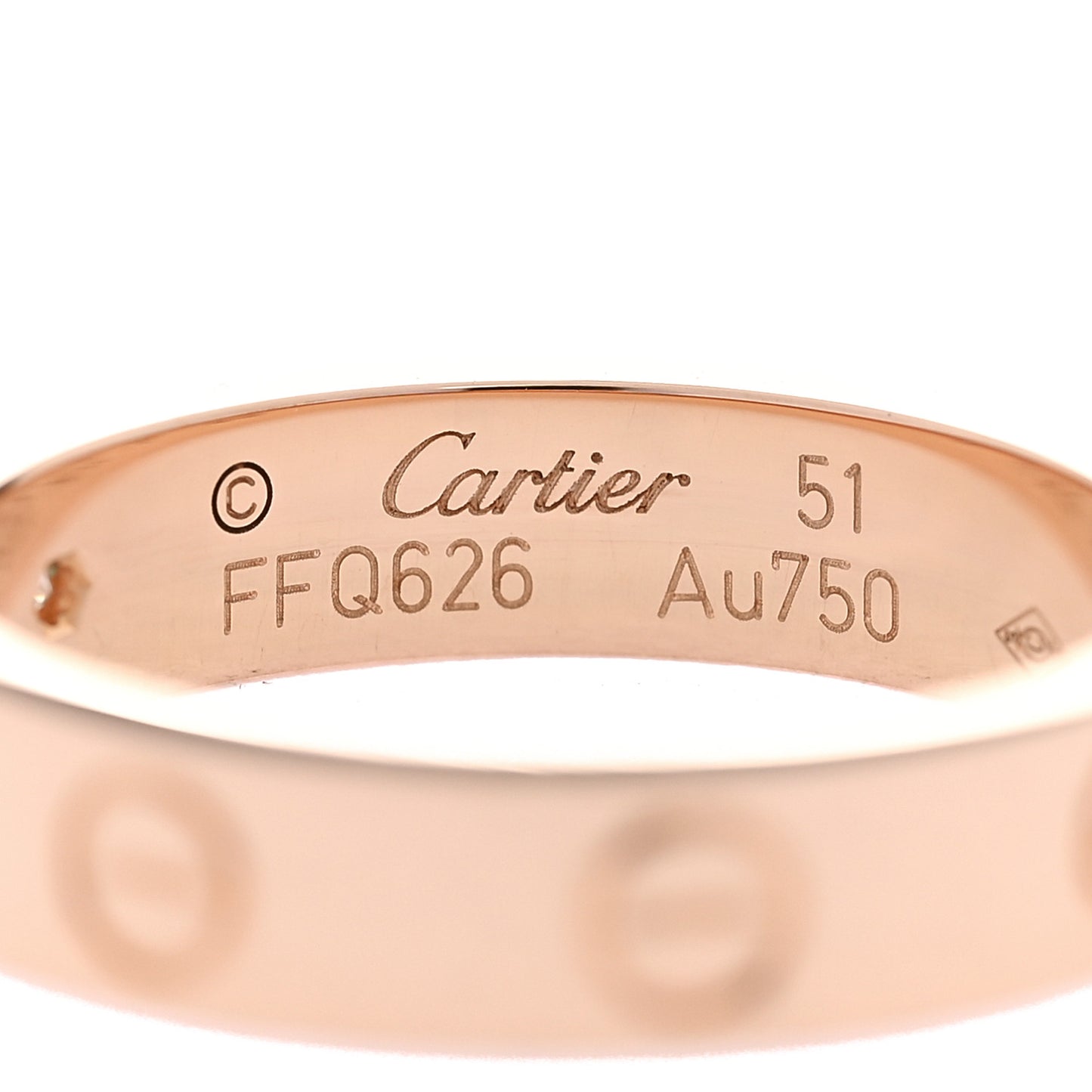 18K Pink Gold Diamond 4mm LOVE Wedding Band Ring 51 5.75