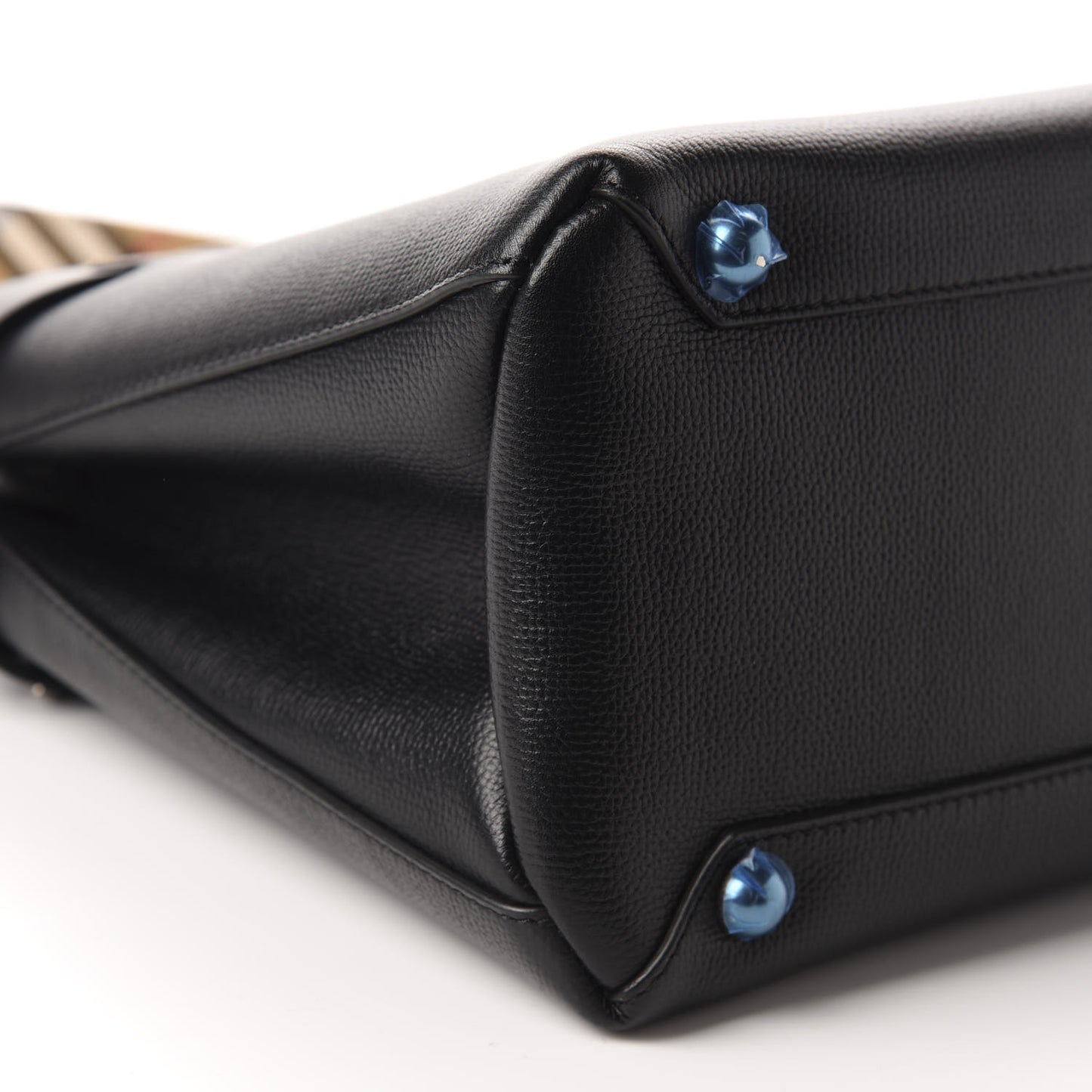 Derby Calfskin House Check Medium Banner Tote Black