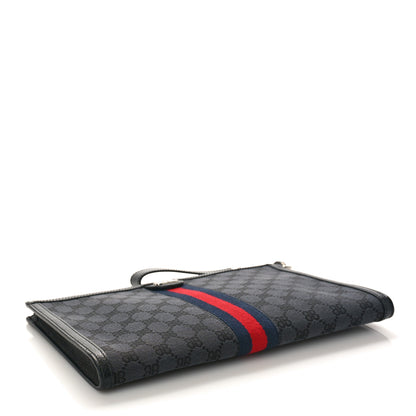 Gucci X BALENCIAGA BB Supreme Monogram Web Ophidia Laptop Pouch Black 4 of 8