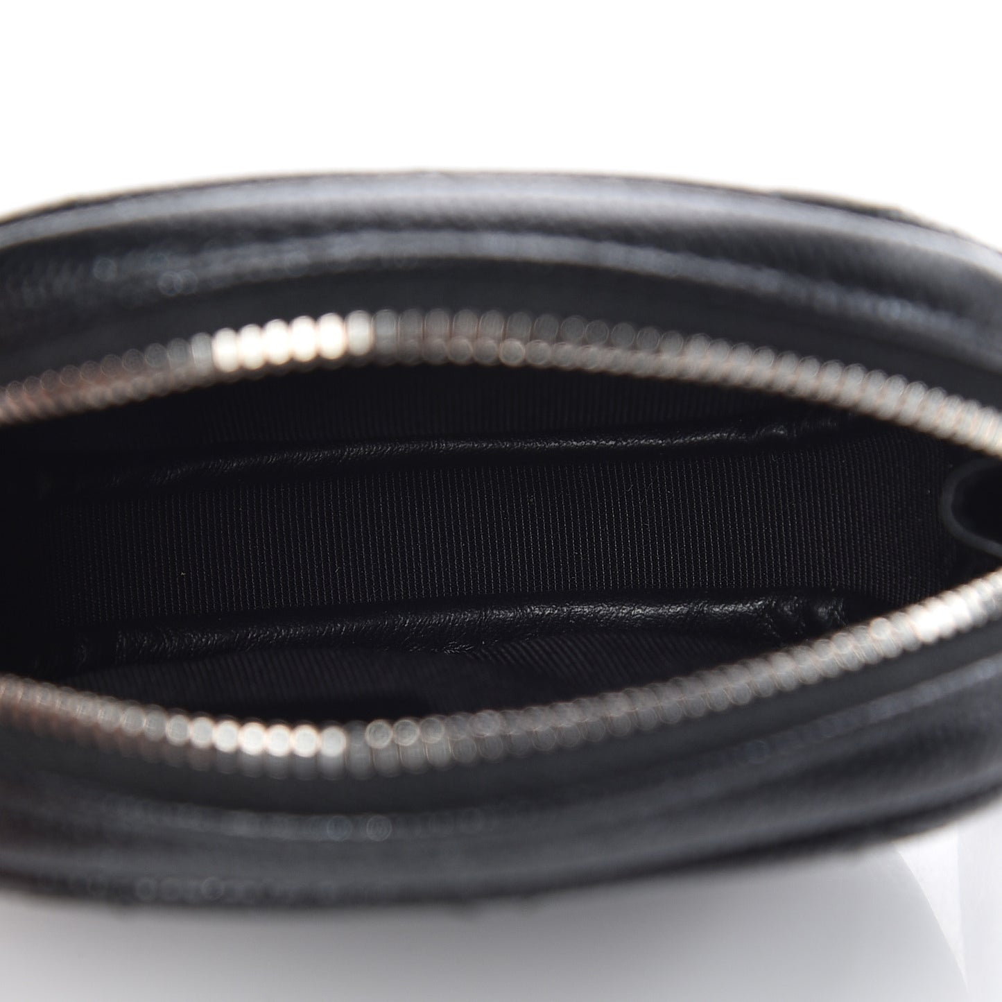 Iridescent Caviar Quilted Zip Around Classic Coin Purse Black