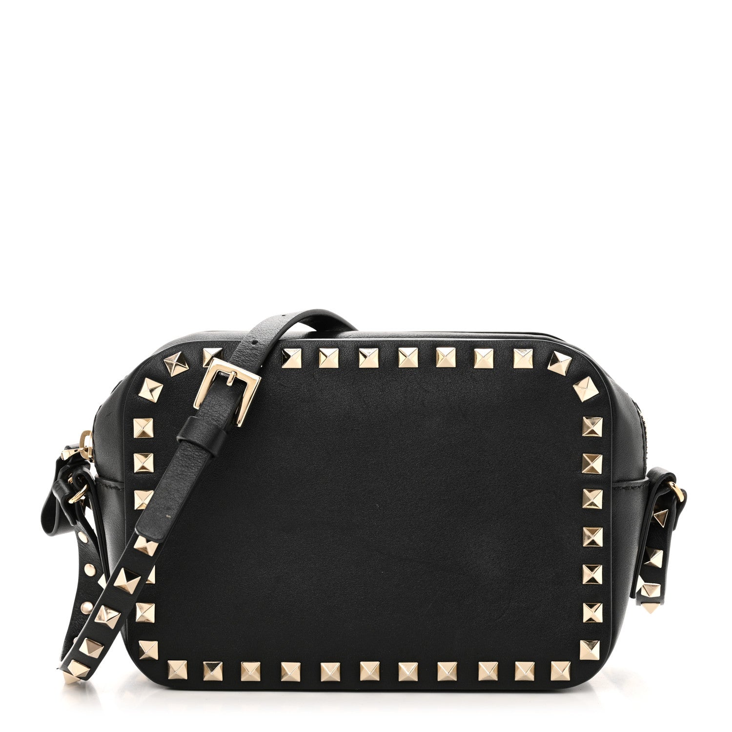 Valentino Garavani Calfskin Rockstud Camera Crossbody Bag Black 1 of 9