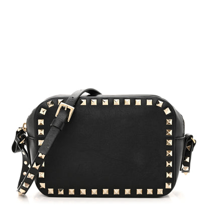 Valentino Garavani Calfskin Rockstud Camera Crossbody Bag Black 1 of 9