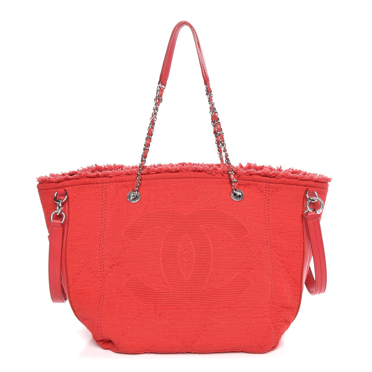 Chanel Canvas Small Double Face Shopping Tote Red 1 of 10