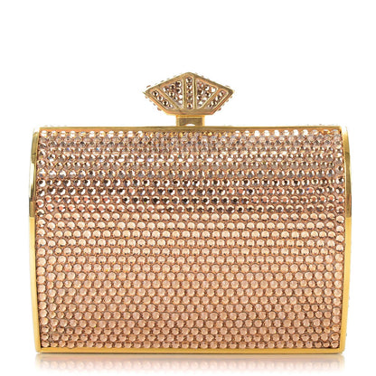 Judith Leiber Swarovski Crystal Minaudière Clutch Gold 1 of 7