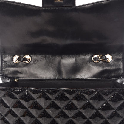 Chanel Patent Quilted Sparkle Glitter Jumbo Single Flap Black 8 of 11