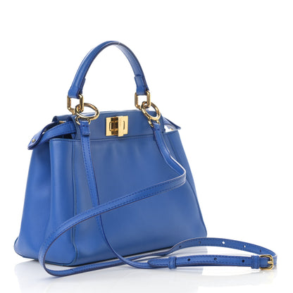 Fendi Nappa Mini Peekaboo Iconic Satchel Bleuette 2 of 14