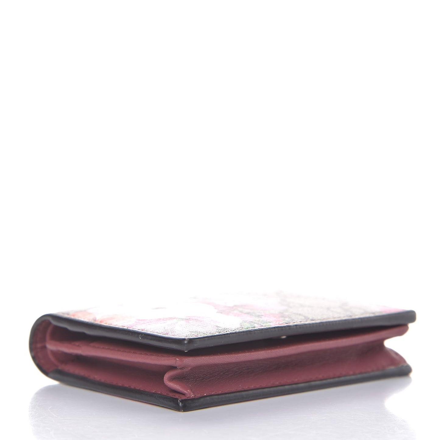 GG Supreme Monogram Blooms Card Case Beige Multicolor Dry Rose