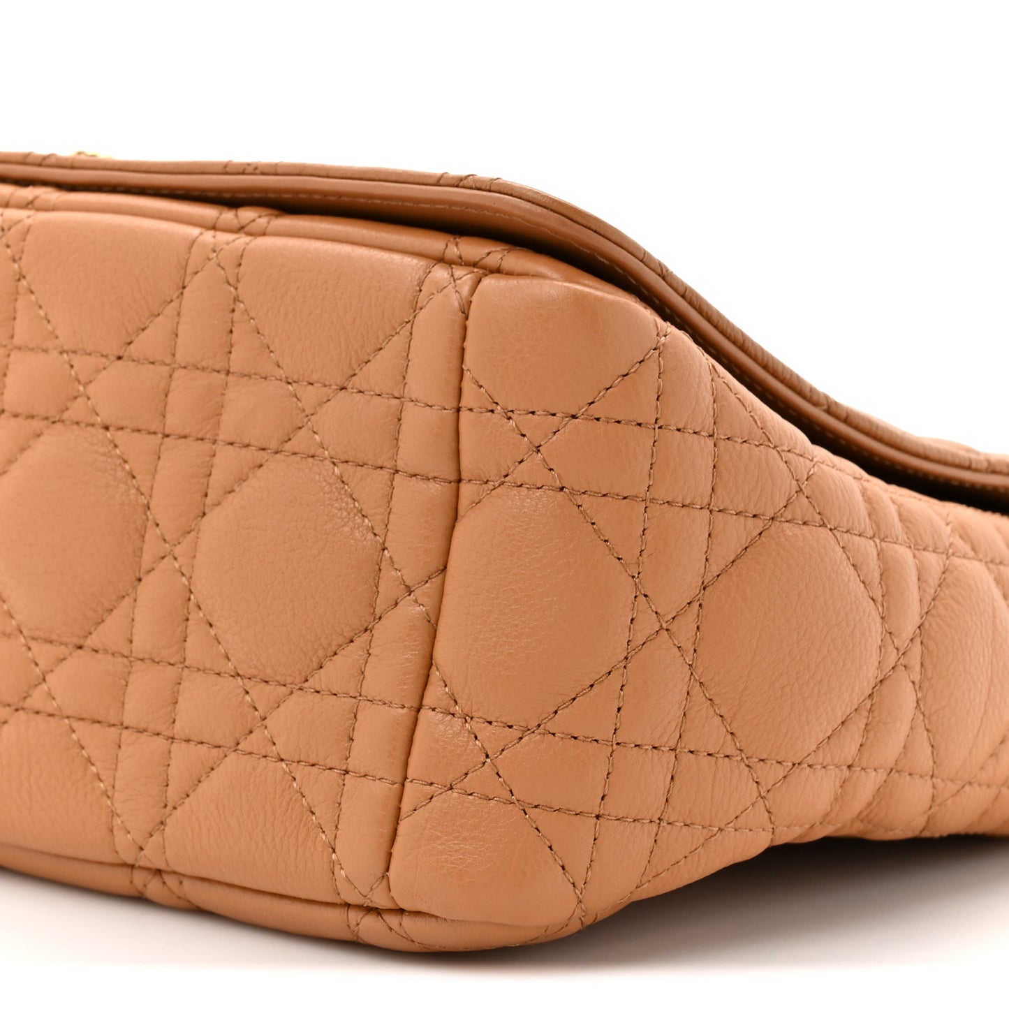 Calfskin Cannage Medium Caro Bag Tan