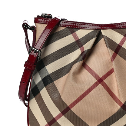 Burberry Patent Nova Check Julia Crossbody Bag Red 8 of 11