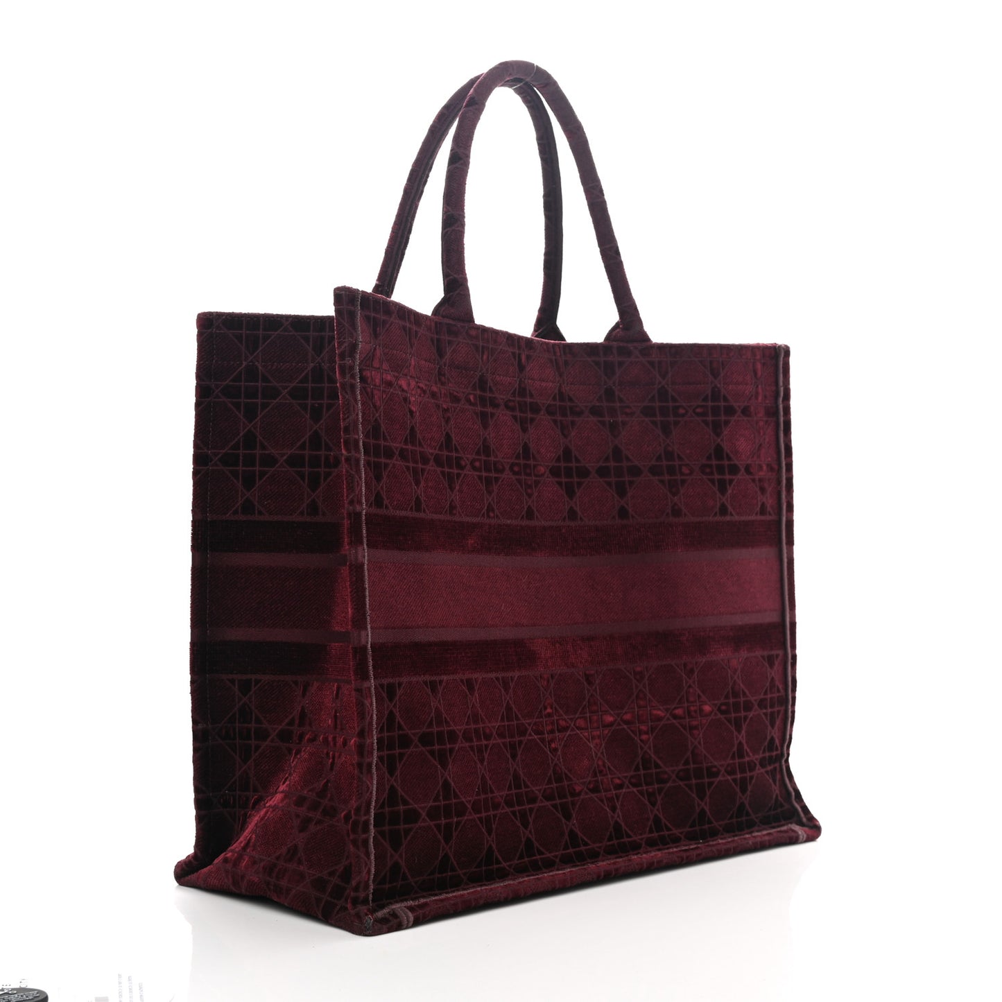 Velvet Cannage Large Book Tote Burgundy