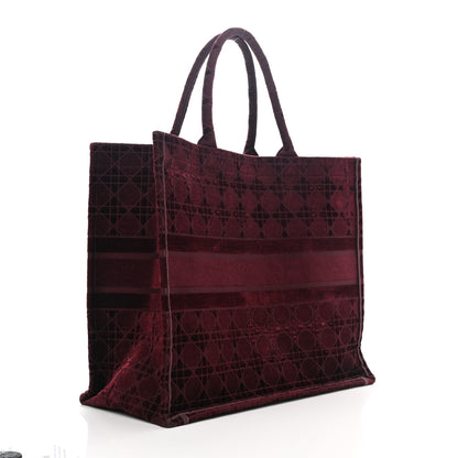 Christian Dior Velvet Cannage Large Book Tote Burgundy 3 of 11
