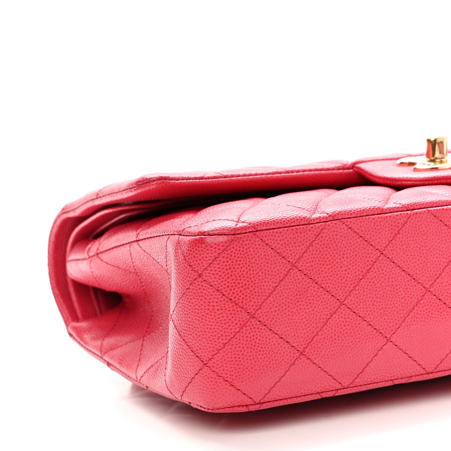 Caviar Quilted Medium Double Flap Dark Pink