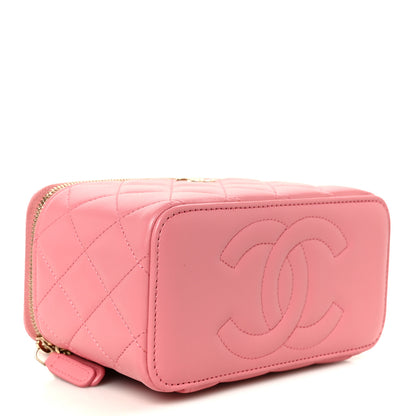 Chanel Lambskin Quilted Small Top Handle Vanity Case With Chain Pink 4 of 12