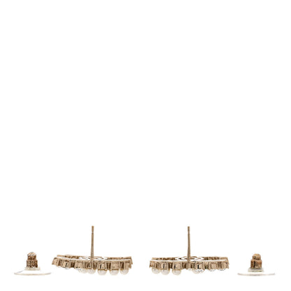 Chanel Crystal Pearl CC Dazzling Domino Earrings Gold 3 of 5
