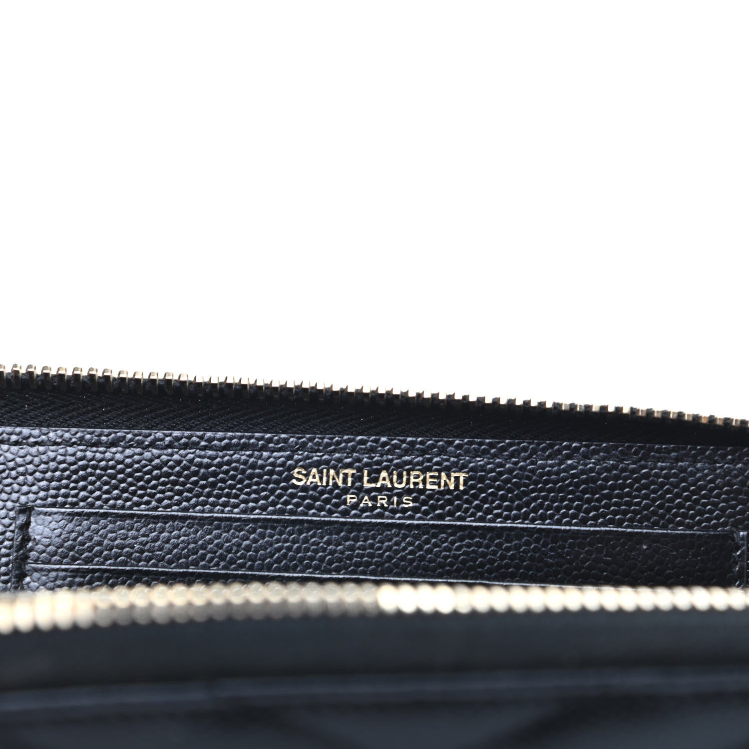 Saint Laurent Grain De Poudre Matelasse Chevron Monogram Phone Wallet Black 6 of 9