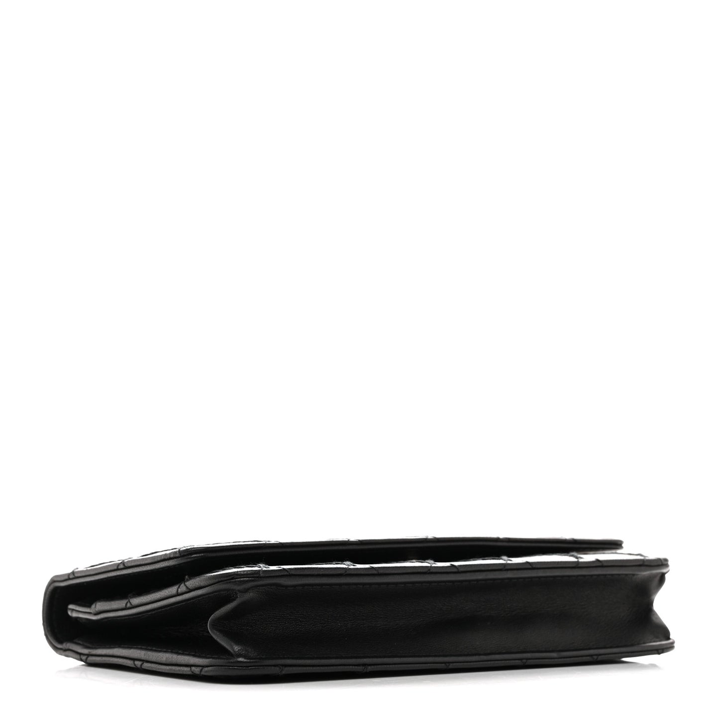 Calfskin Whipstitch Wallet On Chain WOC Black