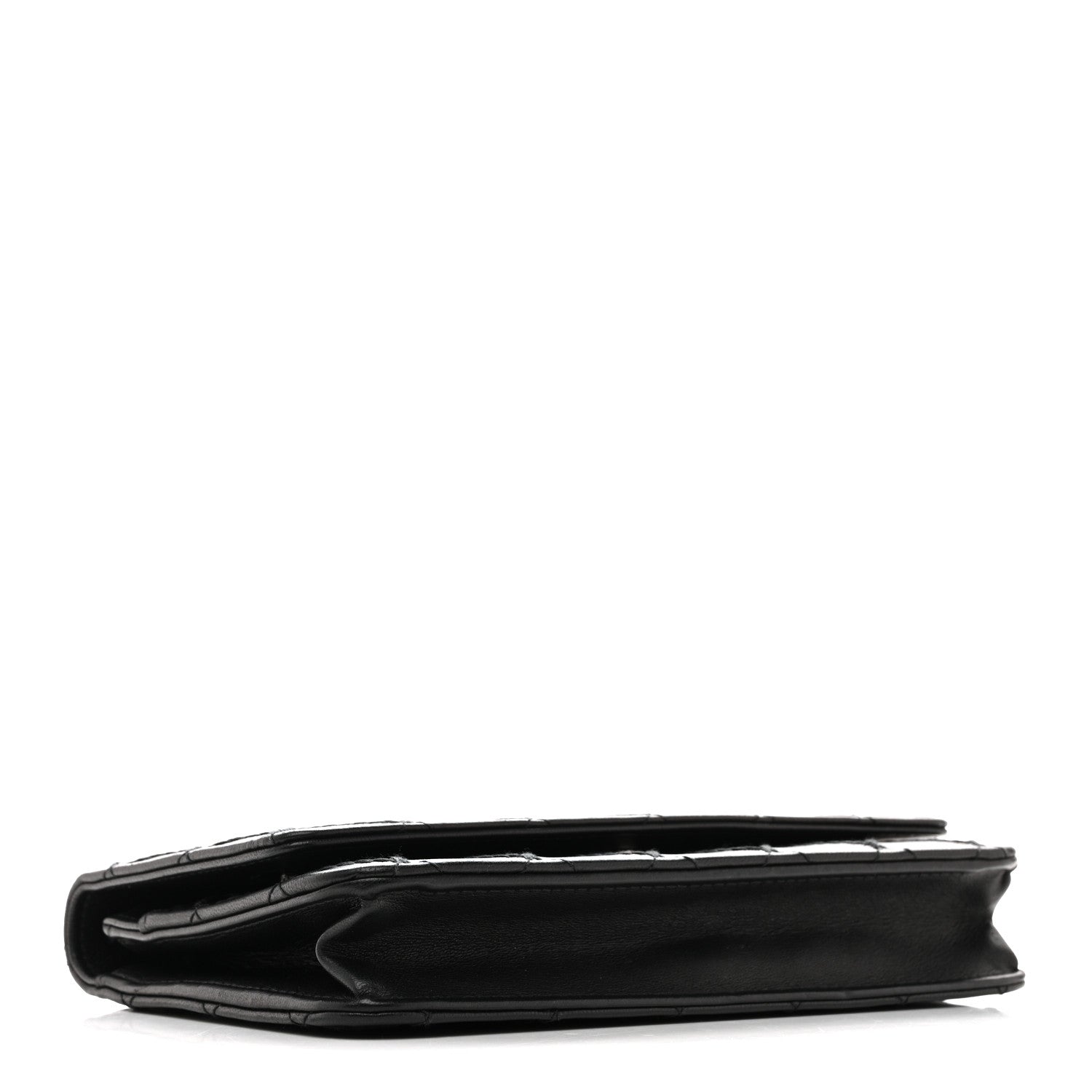 Chanel Calfskin Whipstitch Wallet On Chain WOC Black 4 of 11