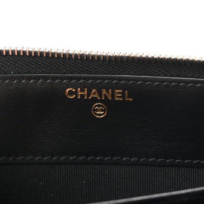 Chanel Caviar Quilted Crystal CC Long Zipped Wallet Black 6 of 8