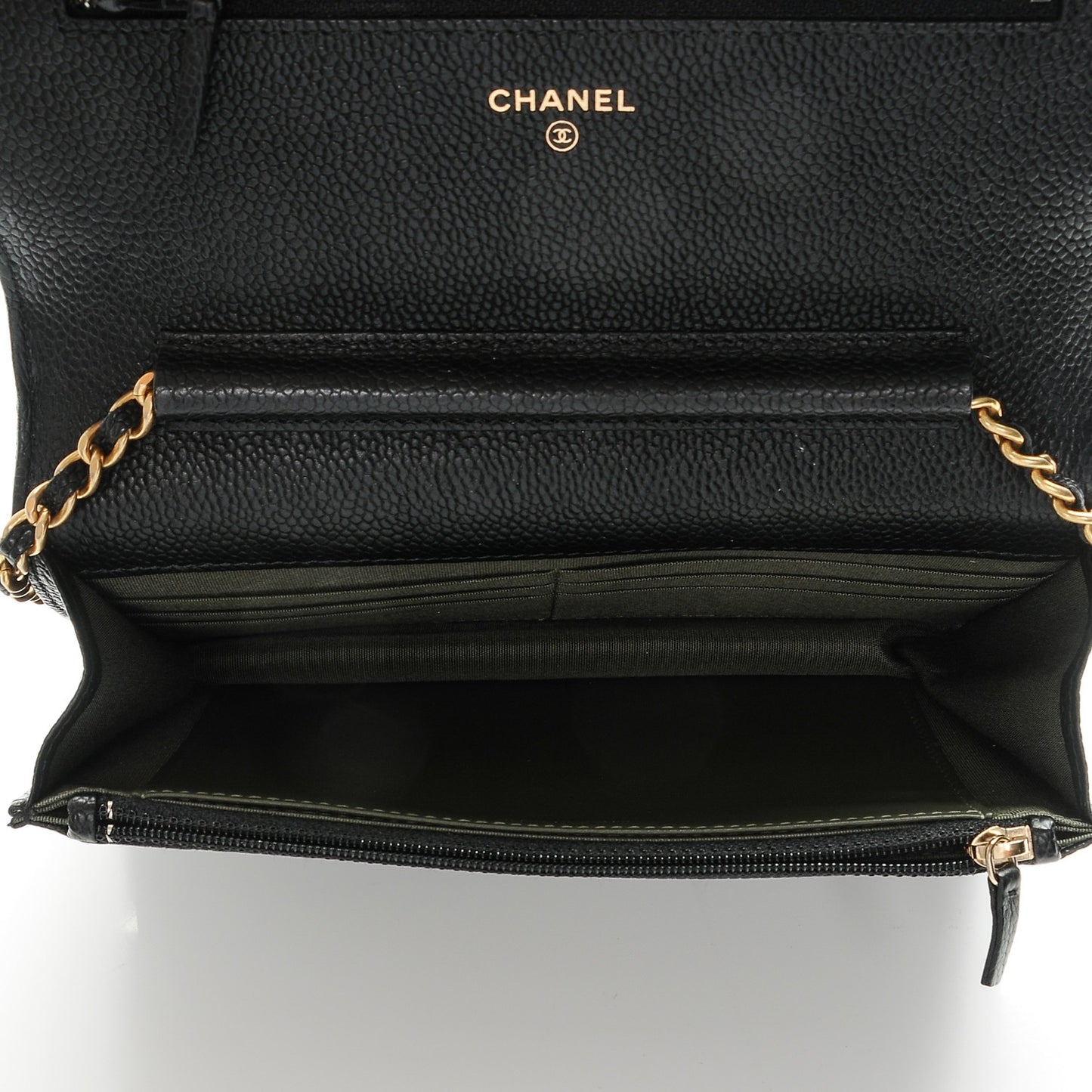 Caviar Quilted Boy Wallet On Chain WOC Black