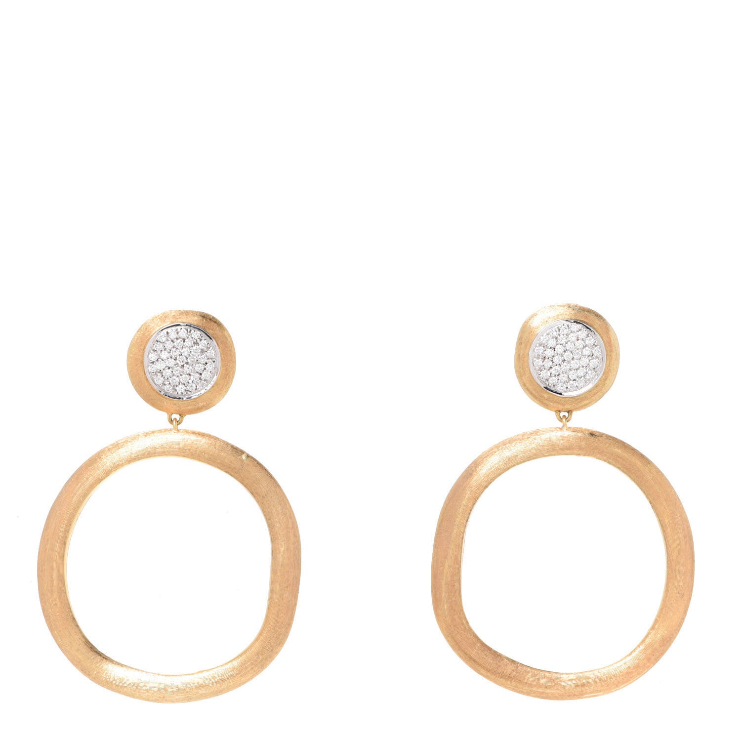 Marco Bicego 18K Yellow Gold Diamond Jaipur Circle Link Earrings 1 of 4
