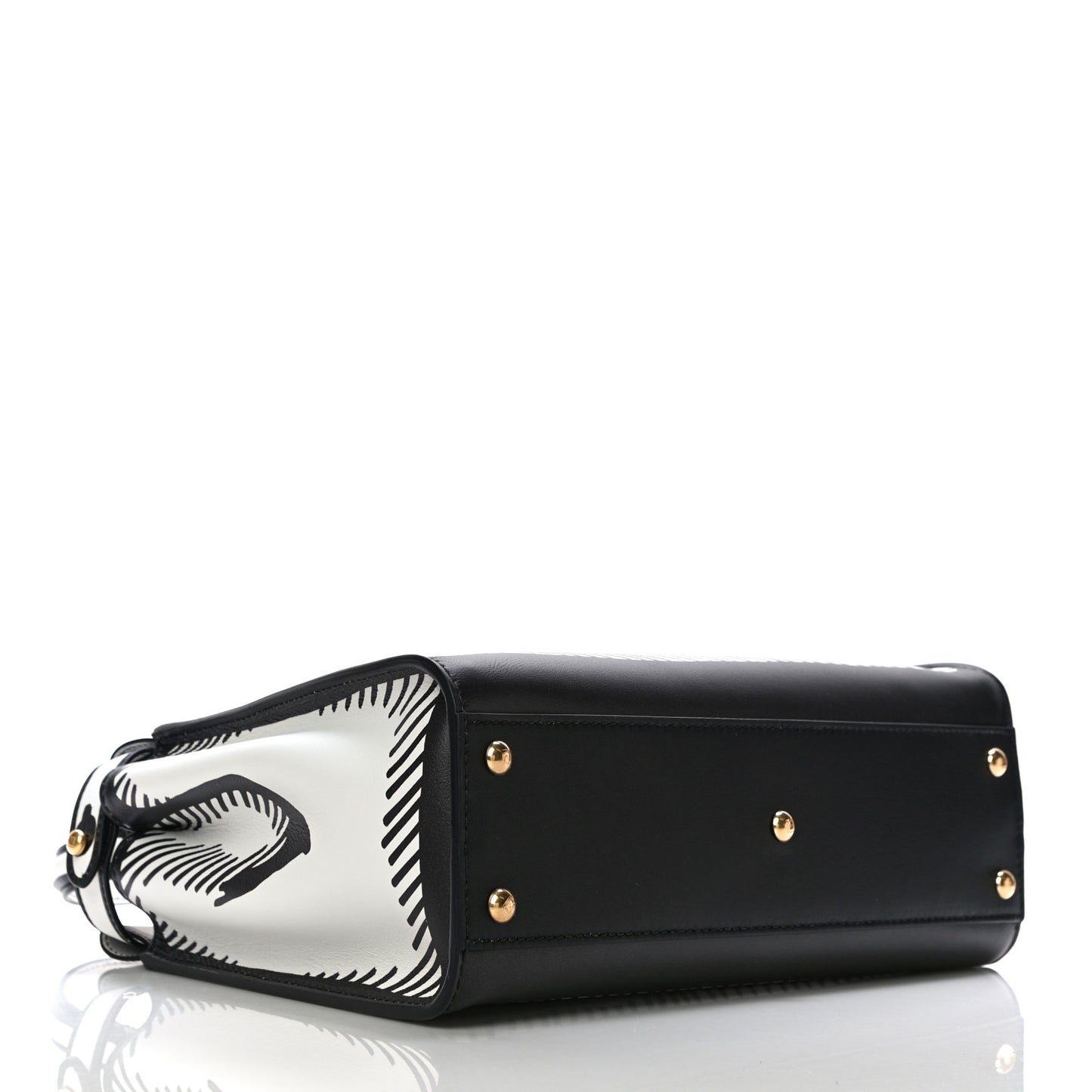X JOSHUA VIDES Calfskin Medium Peekaboo Iconic Satchel White Black