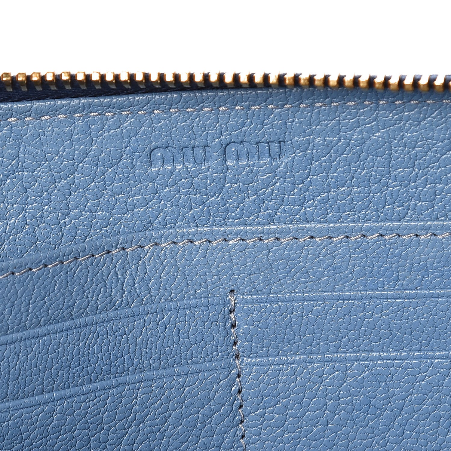 Miu Miu Goatskin Madras Zip Around Wallet Aviazione 8 of 9