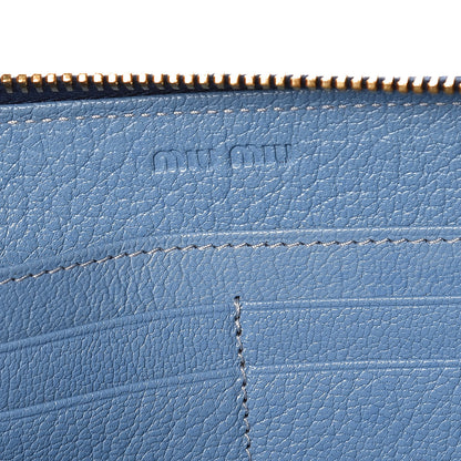 Miu Miu Goatskin Madras Zip Around Wallet Aviazione 8 of 9