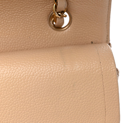 Chanel Caviar Quilted Medium Double Flap Beige 12 of 15