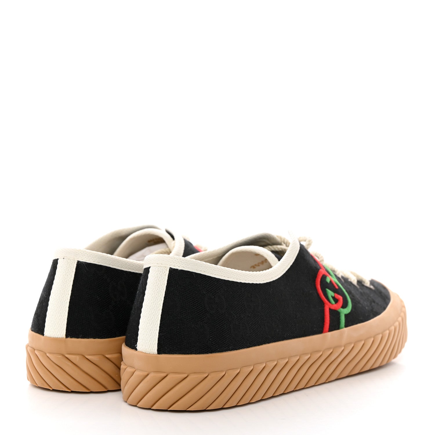 Gucci Monogram Interlocking G Mens Tortuga Low Top Sneakers 9.5 Black Mystic White 4 of 10