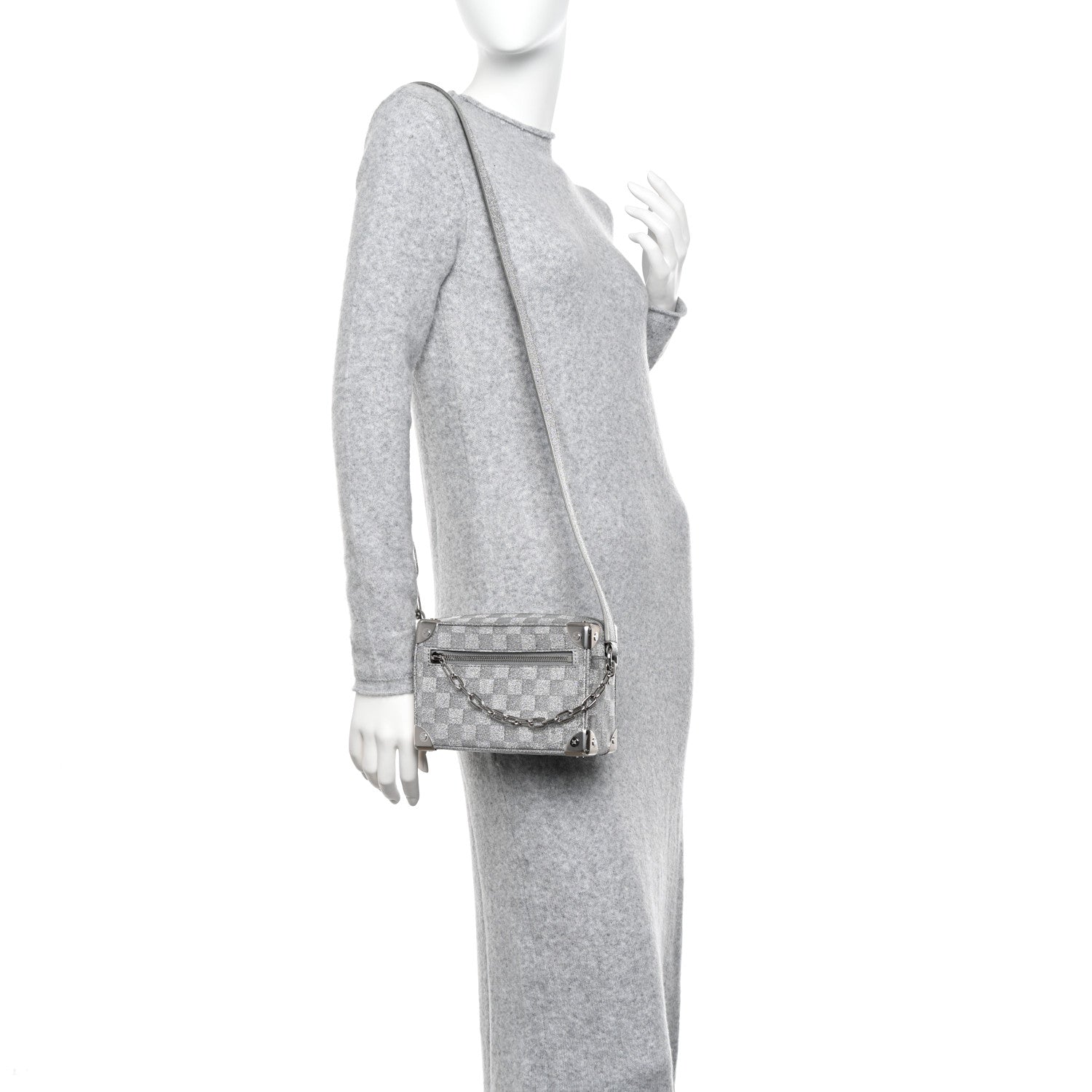 Louis Vuitton Damier Glitter Mini Soft Trunk Silver 2 of 9