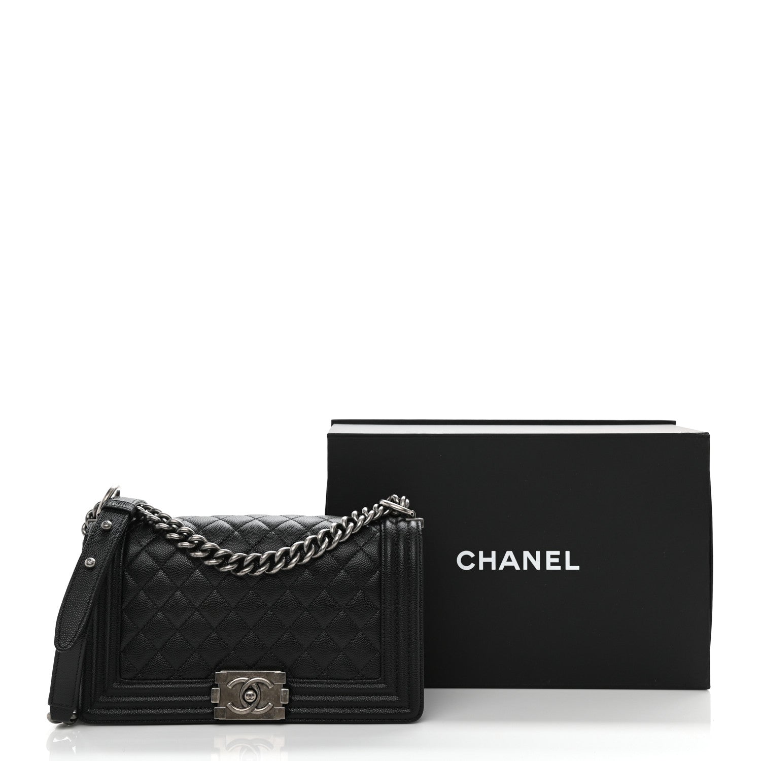 Chanel Caviar Quilted Medium Boy Flap Black 9 of 9