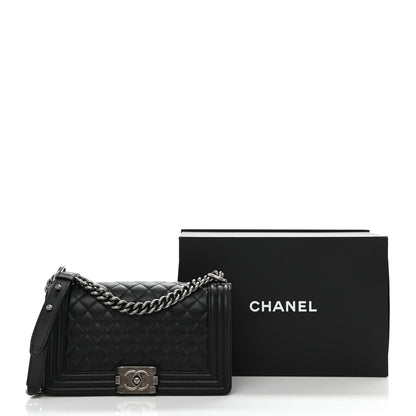 Chanel Caviar Quilted Medium Boy Flap Black 9 of 9