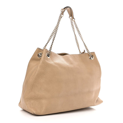 Gucci Pebbled Calfskin Large Soho Chain Shoulder Bag Camelia 3 of 13