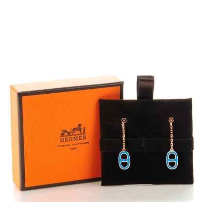 Hermes Lacquered Illiade Drop Earrings Bleu Paradis 3 of 6