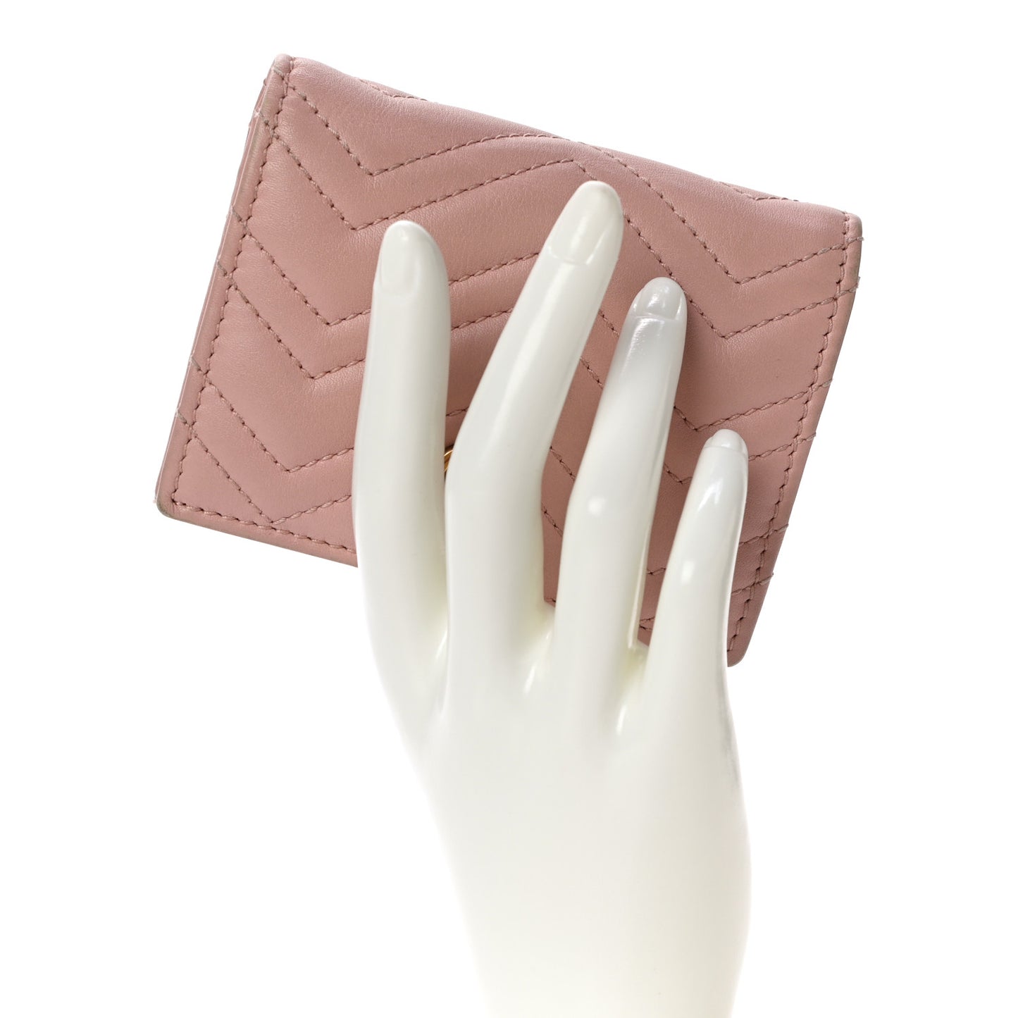 Calfskin Matelasse GG Marmont Card Case Wallet Perfect Pink