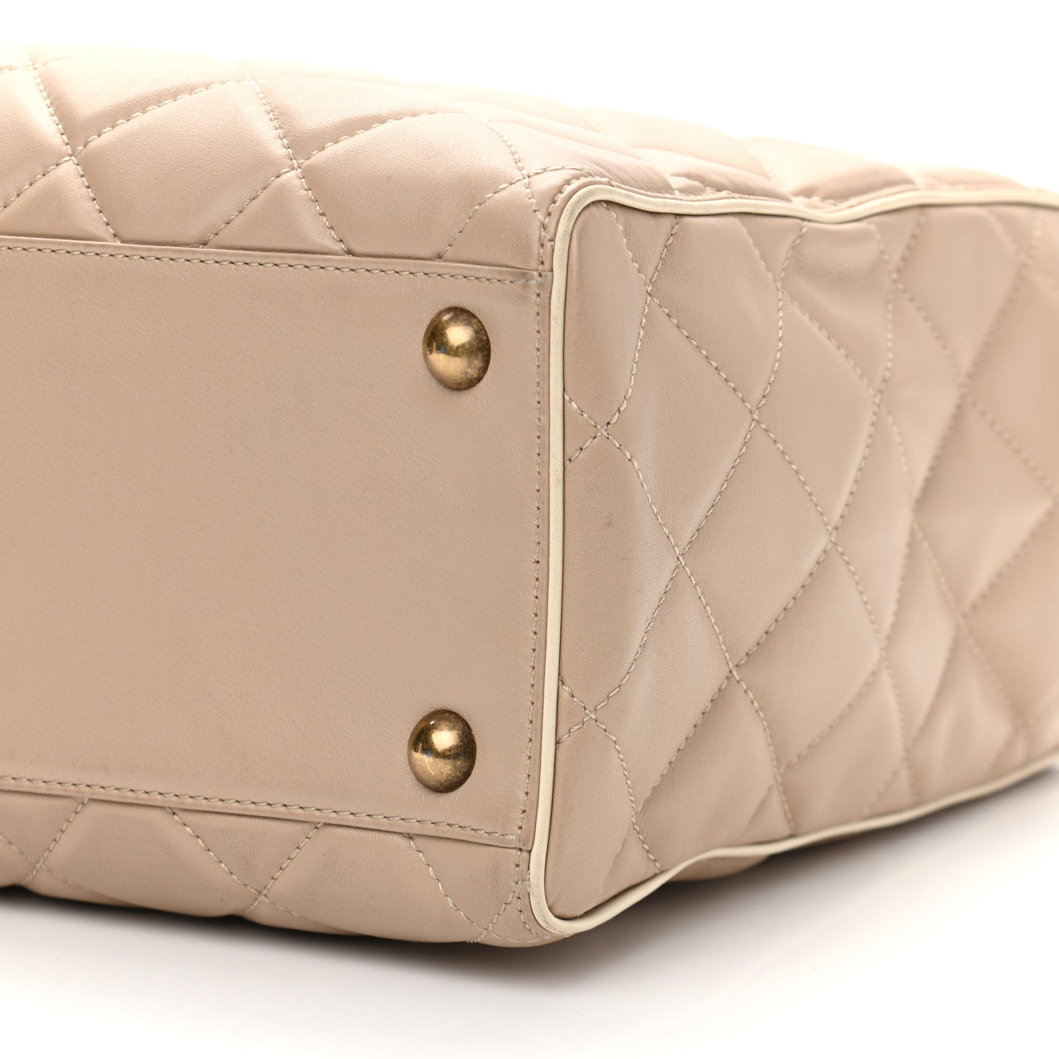 Chanel Calfskin Quilted Tote Beige 10 of 12