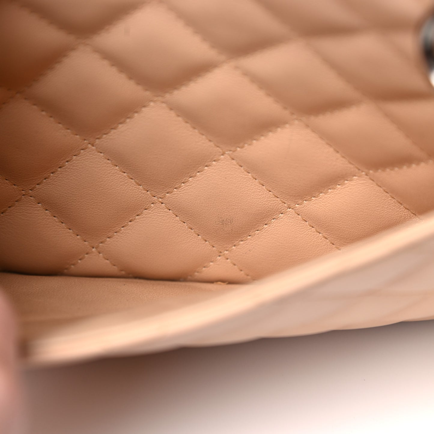 Calfskin Quilted Large Cambon Multipocket Reporter Beige Black