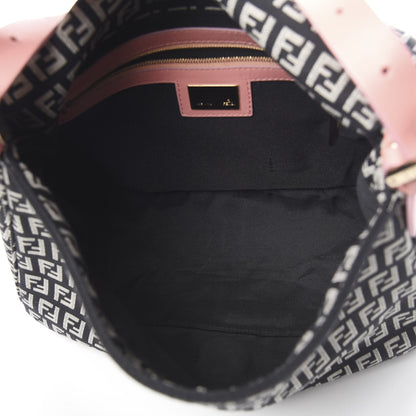 Fendi Zucchino Mama Baguette Navy Pink 5 of 10