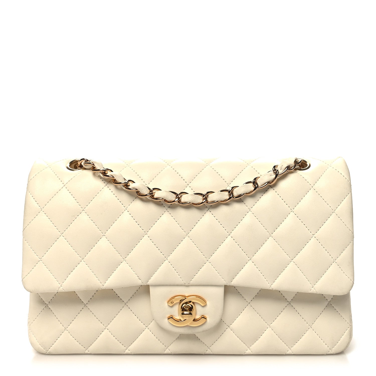 Chanel Lambskin Quilted Medium Double Flap White 1 of 13