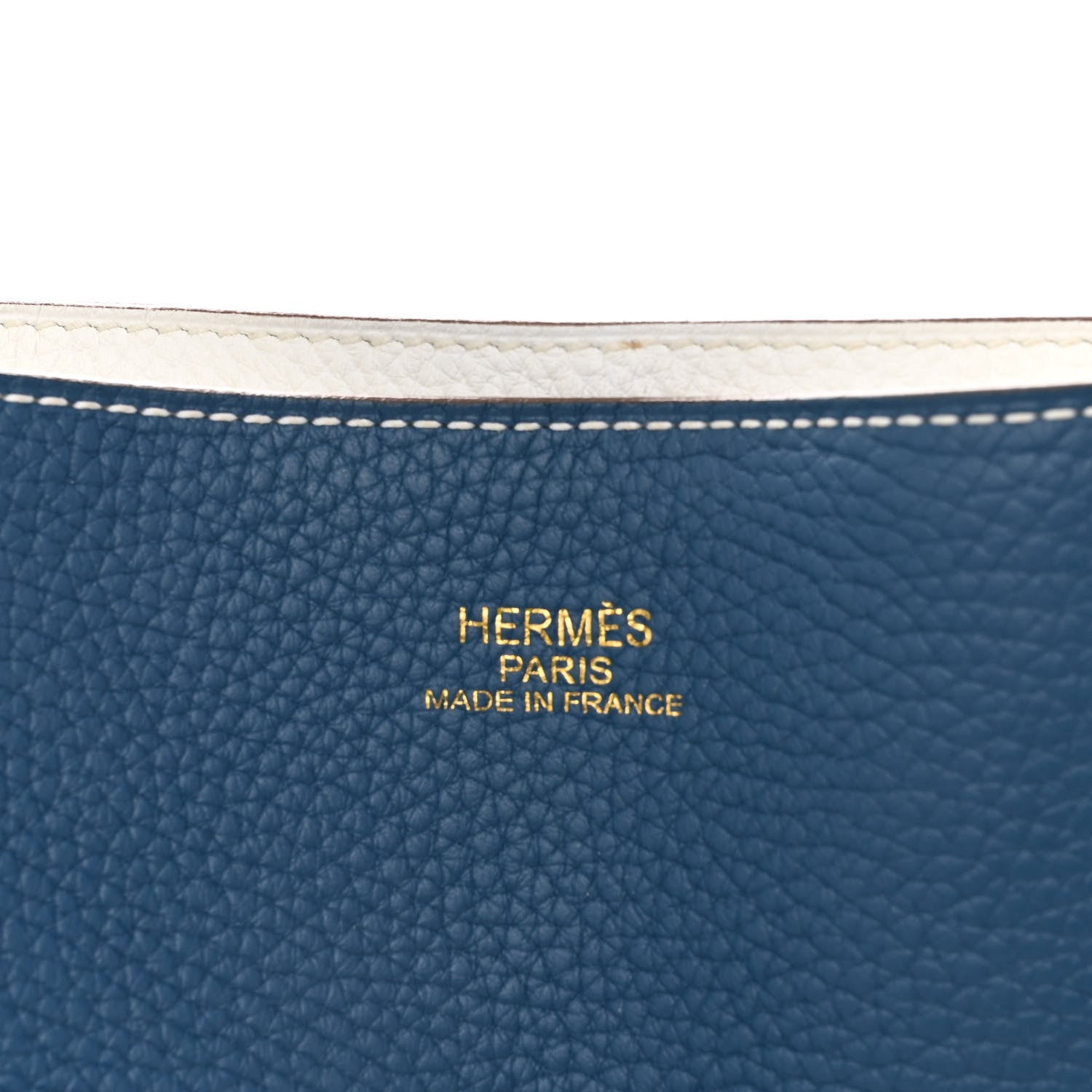Hermes Taurillon Clemence Double Sens 45 Reversible Tote Bleu Thalassa White 11 of 20